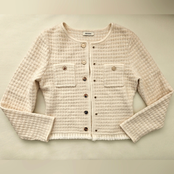 Sandro Coatigan, Cream Color, Size S - Picture 1 of 4